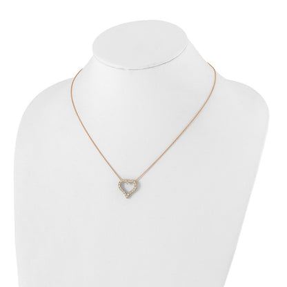 14K Rose Gold True Origin 1 Carat Lab Grown Diamond Vs Def 18 Inch Open Heart Pendant Necklace