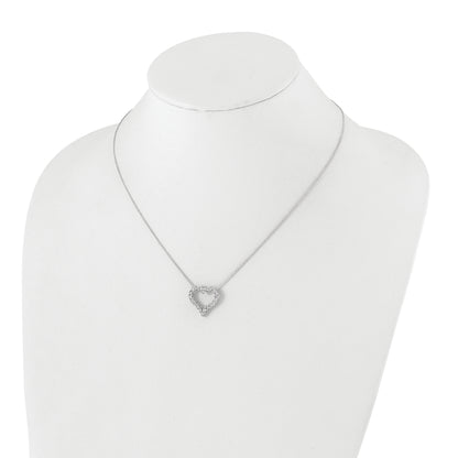 14K White Gold True Origin 1 Carat Lab Grown Diamond Vs Def 18 Inch Open Heart Pendant Necklace