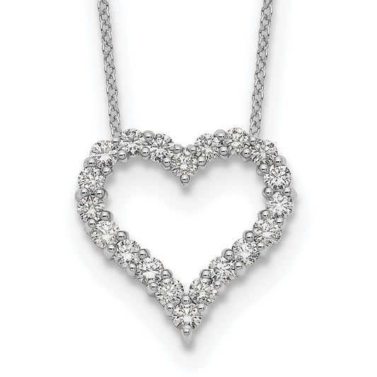 14K White Gold True Origin 1 Carat Lab Grown Diamond Vs Def 18 Inch Open Heart Pendant Necklace