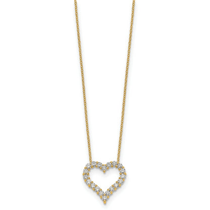 14K Yellow Gold True Origin 1 Carat Lab Grown Diamond Vs Def 18 Inch Open Heart Pendant Necklace