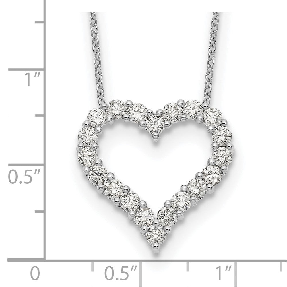 14k White Gold Real Diamond Heart Pendant