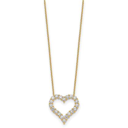14K Yellow Gold True Origin 1 1/2 Carat Lab Grown Diamond Vs Def 18 Inch Open Heart Pendant Necklace
