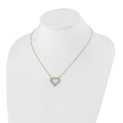 14K Yellow Gold True Origin 1 1/2 Carat Lab Grown Diamond Vs Def 18 Inch Open Heart Pendant Necklace