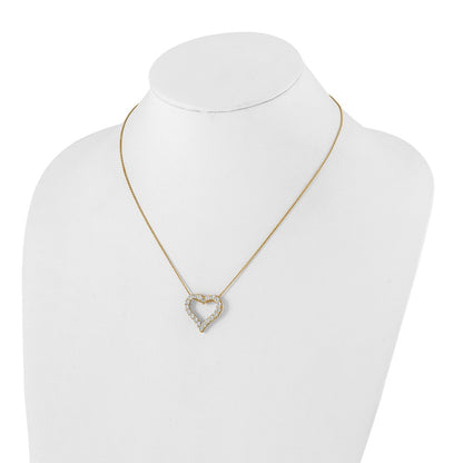 14K Yellow Gold True Origin 2 Carat Lab Grown Diamond Vs Def 18 Inch Open Heart Pendant Necklace