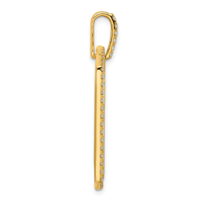 14K Yellow Gold True Origin Men'S 3/4 Carat Lab Grown Diamond Vs D E F Cross Dog Tag Pendant