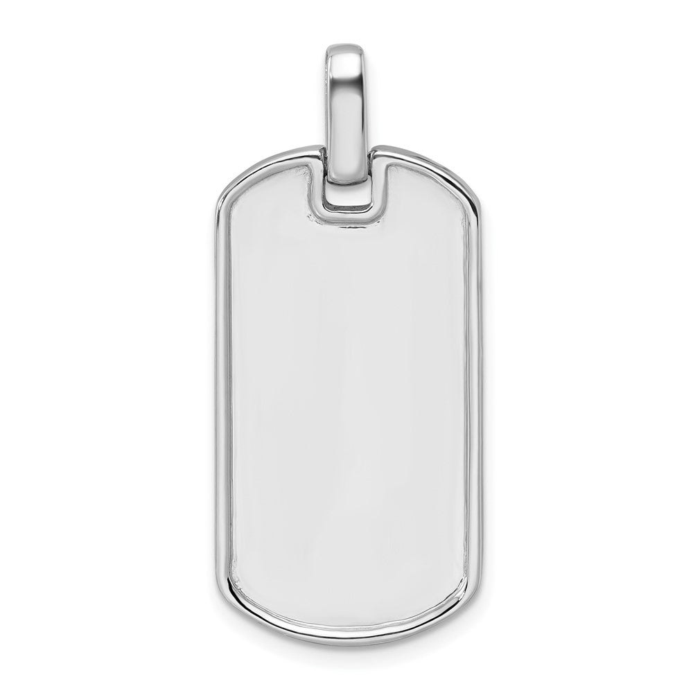 14K White Gold True Origin Men'S 1 Carat Lab Grown Diamond Vs D E F Dog Tag Pendant