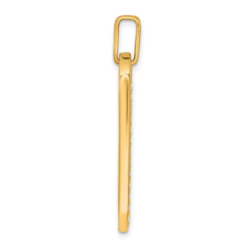 14K Yellow Gold True Origin Men'S 1 Carat Lab Grown Diamond Vs D E F Dog Tag Pendant