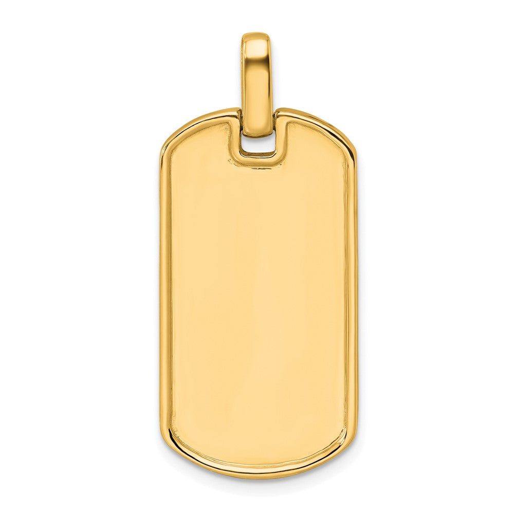 14K Yellow Gold True Origin Men'S 1 Carat Lab Grown Diamond Vs D E F Dog Tag Pendant