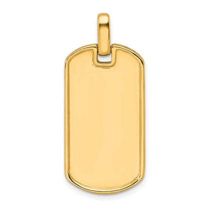 14K Yellow Gold True Origin Men'S 1 Carat Lab Grown Diamond Vs D E F Dog Tag Pendant