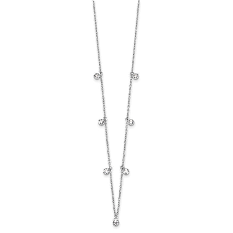 14K White Gold True Origin 5/8 Carat Lab Grown Diamond Vs Def Nine Station 18 Inch Necklace