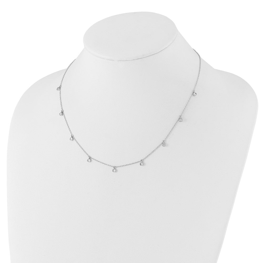 14K White Gold True Origin 5/8 Carat Lab Grown Diamond Vs Def Nine Station 18 Inch Necklace