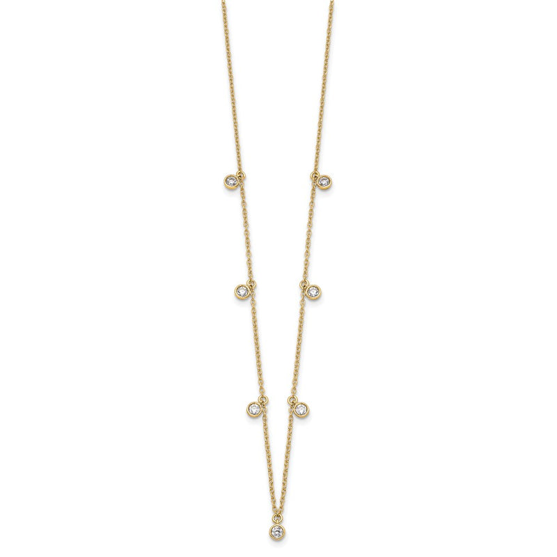 14K Yellow Gold True Origin 5/8 Carat Lab Grown Diamond Vs Def Nine Station 18 Inch Necklace