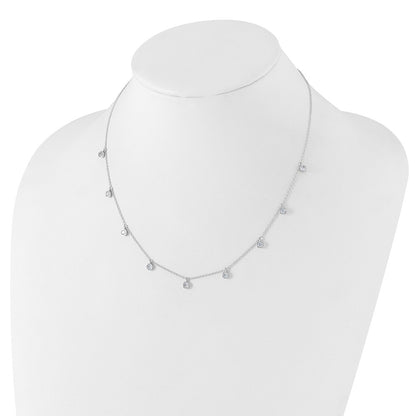14K White Gold True Origin 1 1/6 Carat Lab Grown Diamond Vs Def Nine Station 18 Inch Necklace