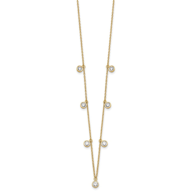 14K Yellow Gold True Origin 1 1/6 Carat Lab Grown Diamond Vs Def Nine Station 18 Inch Necklace