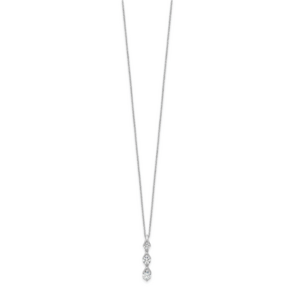 14K White Gold True Origin 1 Carat Lab Grown Diamond Vs Def 18 Inch Three Stone Pendant Necklace