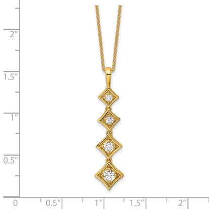 14K White Gold True Origin 3/8 Carat Lab Grown Diamond Vs Def 18 Inch Four Stone Pendant Necklace