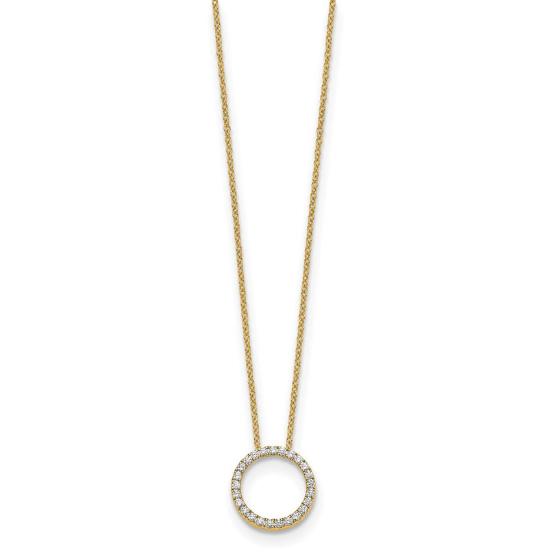14K Yellow Gold True Origin 1/4 Carat Lab Grown Diamond Vs Def 18 Inch Eternity Pendant Necklace