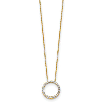 10K Yellow Gold Diamond Circle 18 Inch Necklace