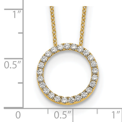 10K Yellow Gold Diamond Circle 18 Inch Necklace