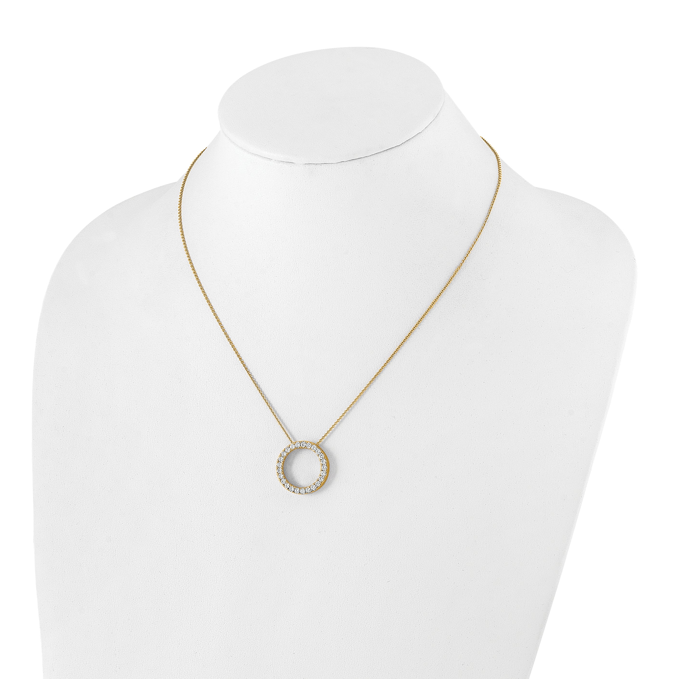 14K Yellow Gold True Origin 1 Carat Lab Grown Diamond Vs Def 18 Inch Eternity Pendant Necklace