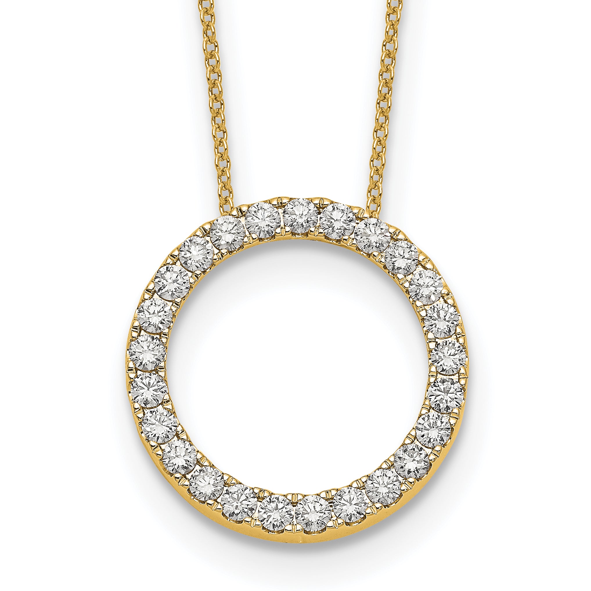 14K Yellow Gold True Origin 1 Carat Lab Grown Diamond Vs Def 18 Inch Eternity Pendant Necklace