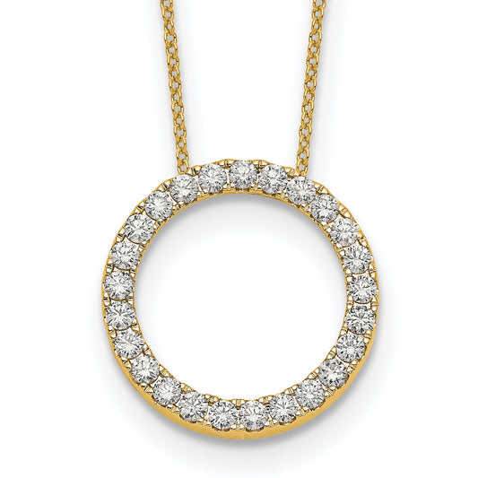 14K Yellow Gold True Origin 1 Carat Lab Grown Diamond Vs Def 18 Inch Eternity Pendant Necklace