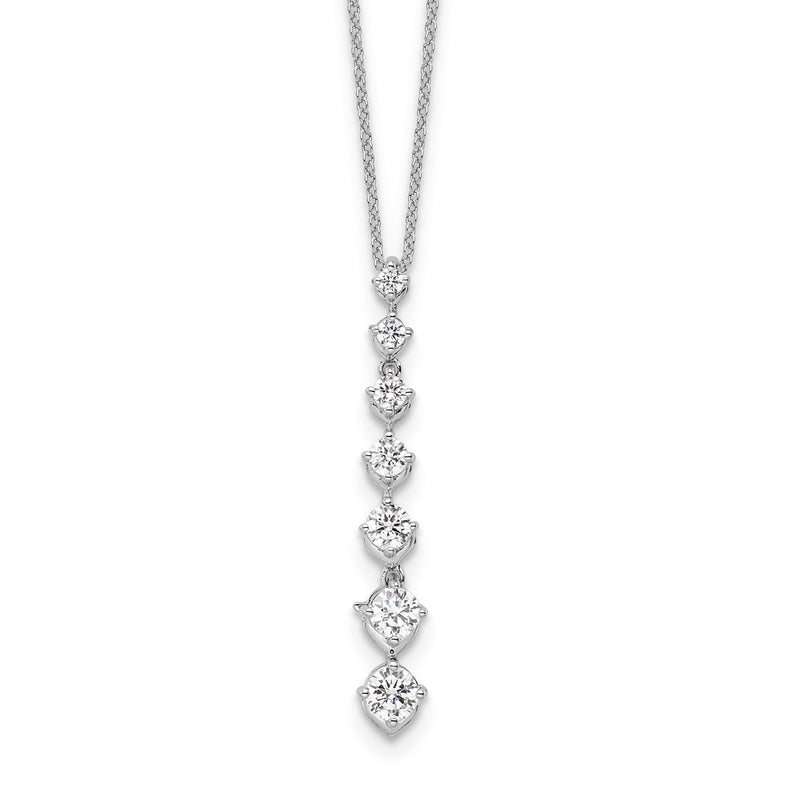 14K White Gold True Origin 1 Carat Lab Grown Diamond Vs Def 18 Inch Seven Stone Pendant Necklace