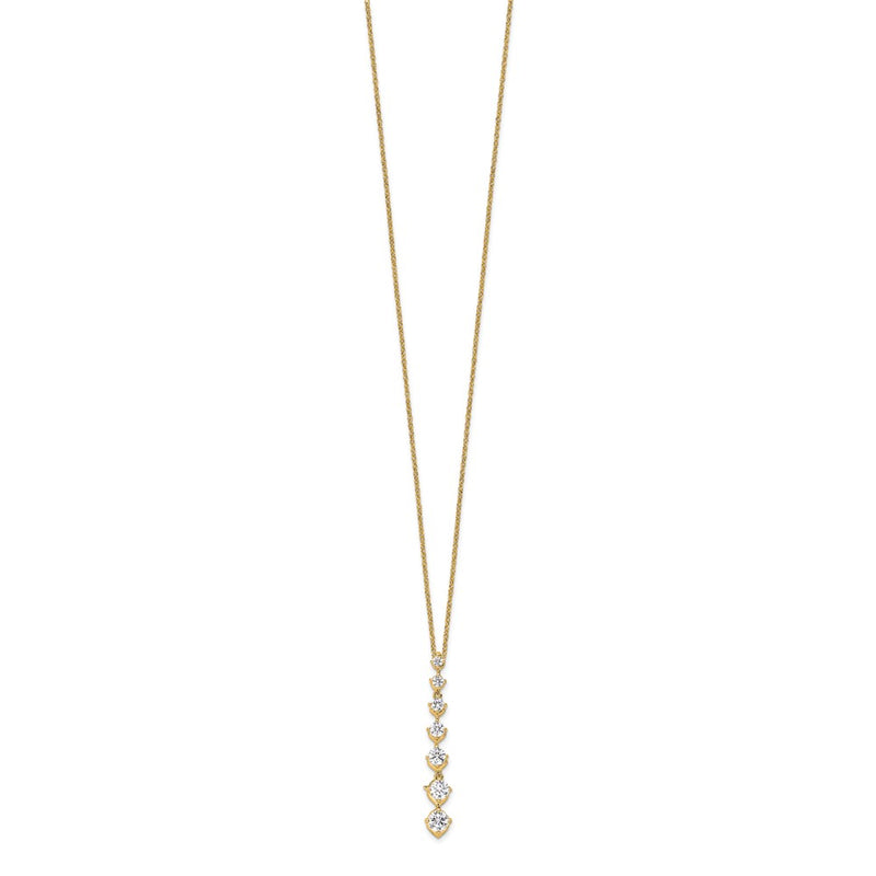 14K Yellow Gold True Origin 1 Carat Lab Grown Diamond Vs Def 18 Inch Seven Stone Pendant Necklace