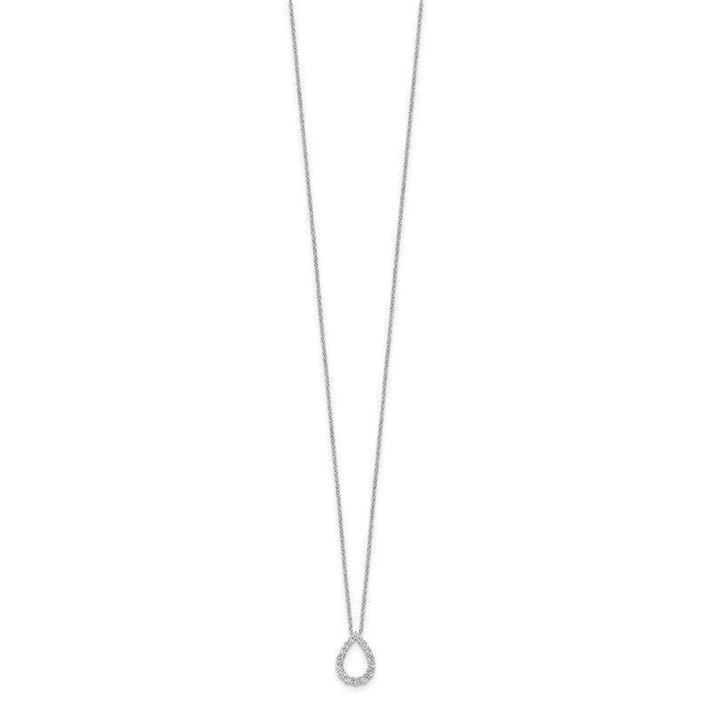 14K White Gold True Origin 1/3 Carat Lab Created Diamond Vs Def 18 Inch Fancy Teardrop Necklace