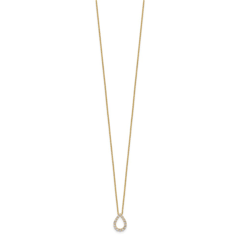 14K Yellow Gold True Origin 1/3 Carat Lab Created Diamond Vs Def 18 Inch Fancy Teardrop Necklace