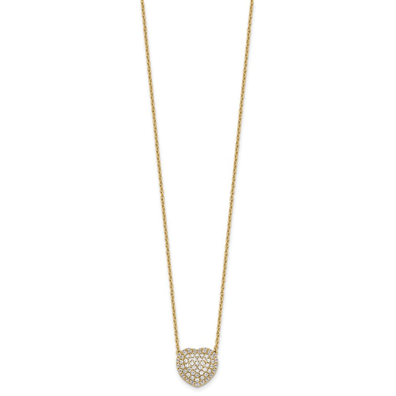 14K Yellow Gold True Origin 3/4 Carat Lab Grown Diamond Vs Def 18 Inch Heart Necklace