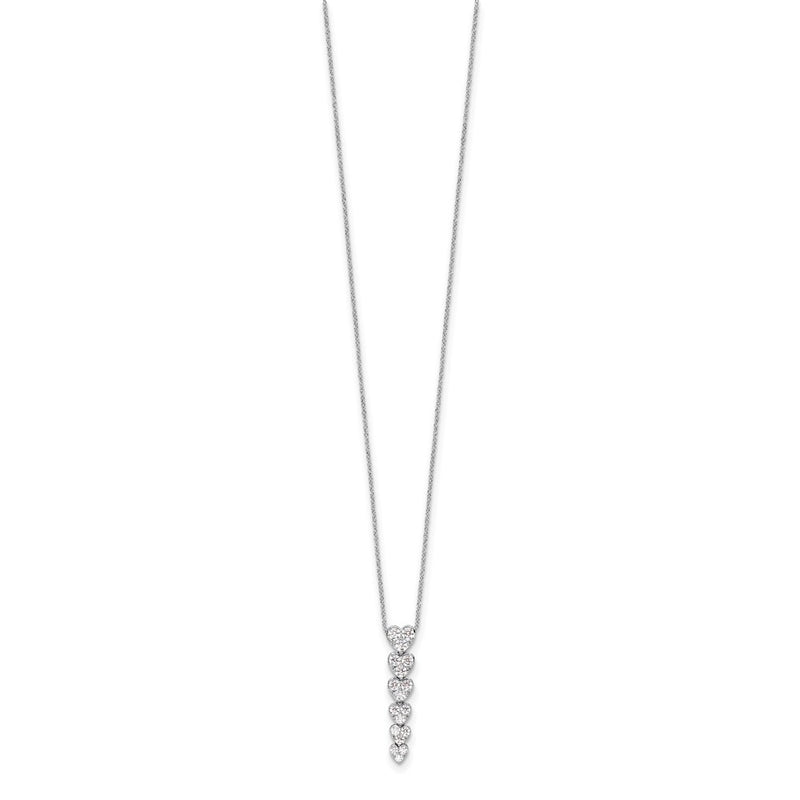 14K White Gold True Origin 1 Carat Lab Grown Diamond Vs Def 18 Inch Hearts Pendant Necklace