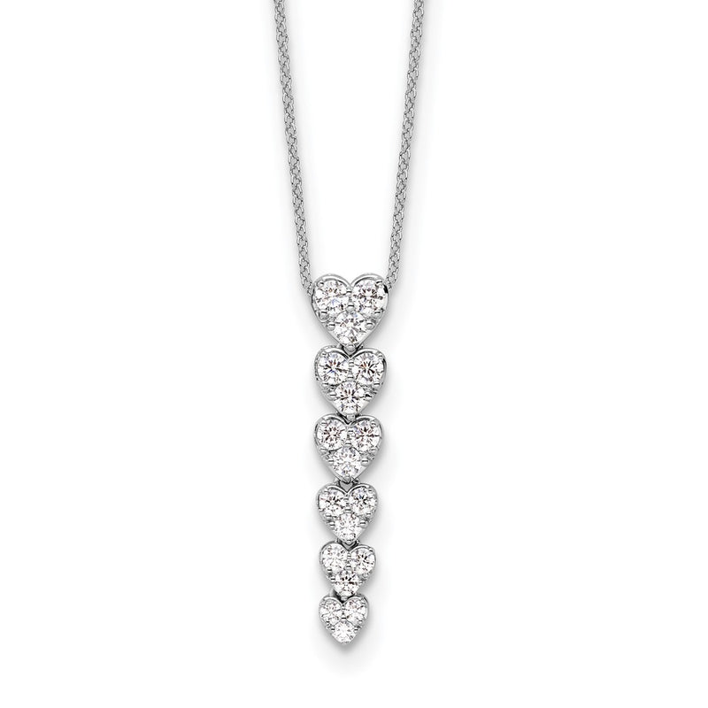 14K White Gold True Origin 1 Carat Lab Grown Diamond Vs Def 18 Inch Hearts Pendant Necklace