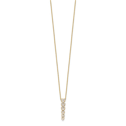 14K Yellow Gold True Origin 1 Carat Lab Grown Diamond Vs Def 18 Inch Hearts Pendant Necklace