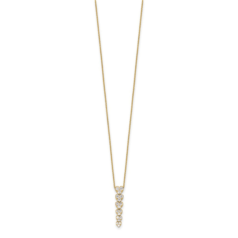 14K Yellow Gold True Origin 1 Carat Lab Grown Diamond Vs Def 18 Inch Hearts Pendant Necklace