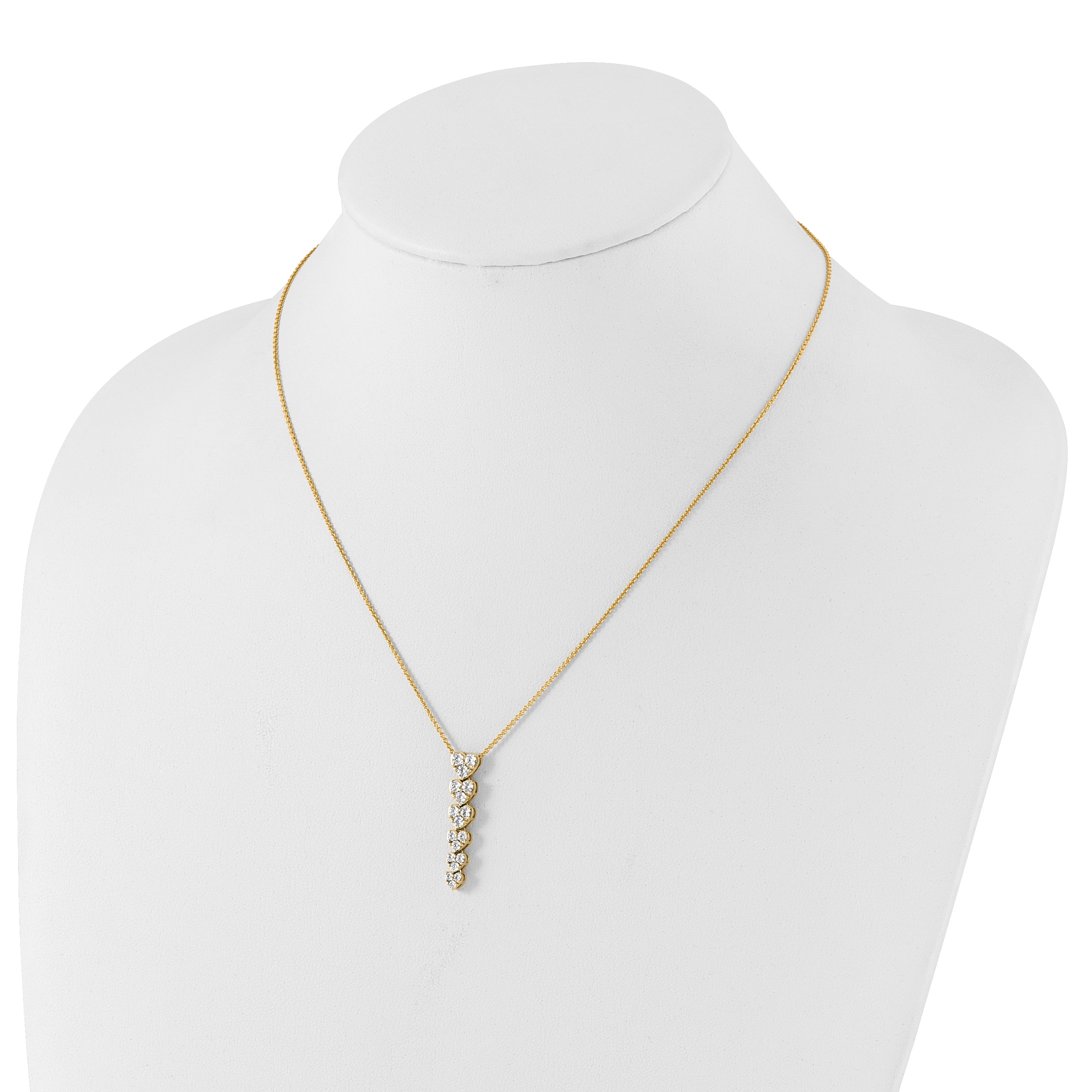 14K Yellow Gold True Origin 1 Carat Lab Grown Diamond Vs Def 18 Inch Hearts Pendant Necklace