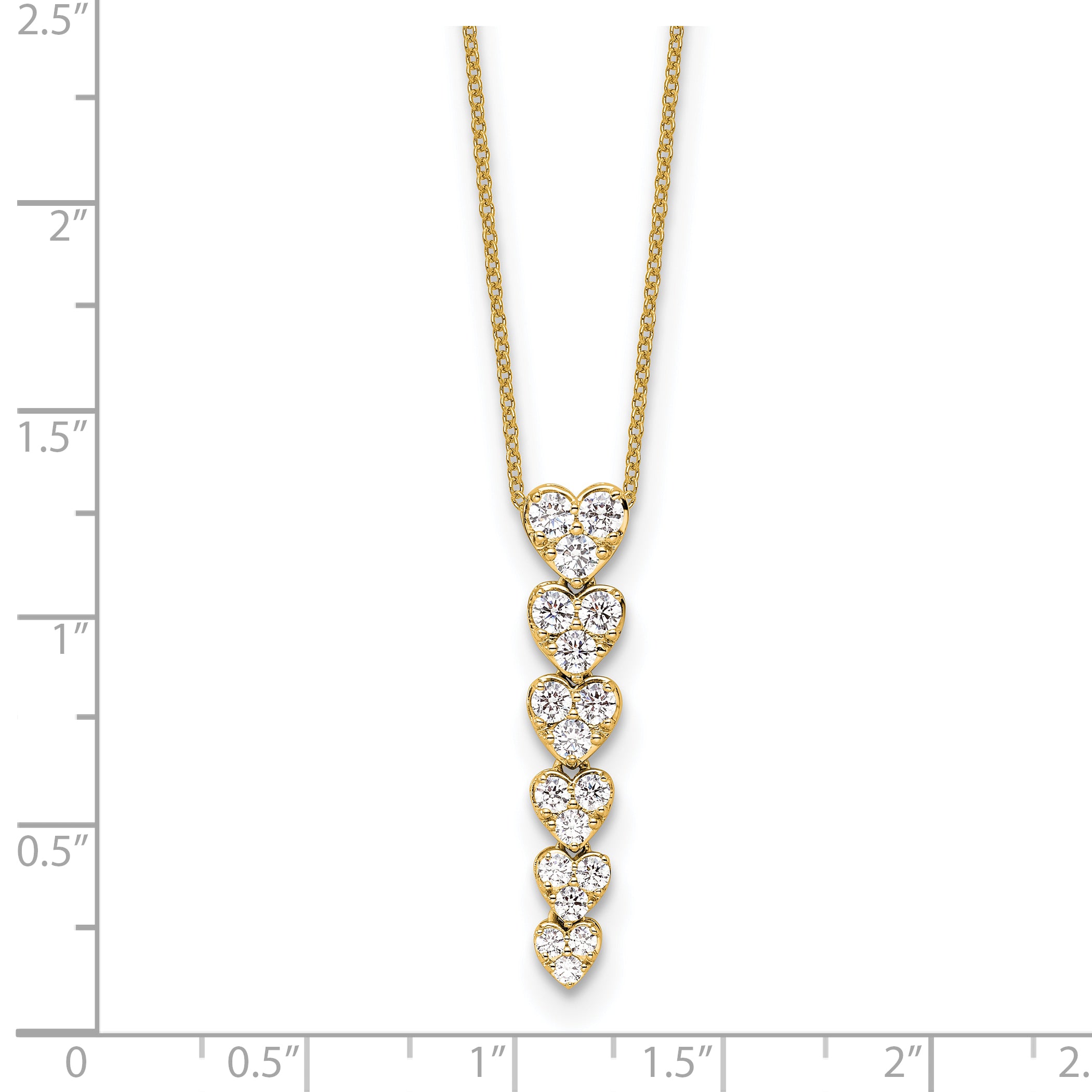 14K Yellow Gold True Origin 1 Carat Lab Grown Diamond Vs Def 18 Inch Hearts Pendant Necklace