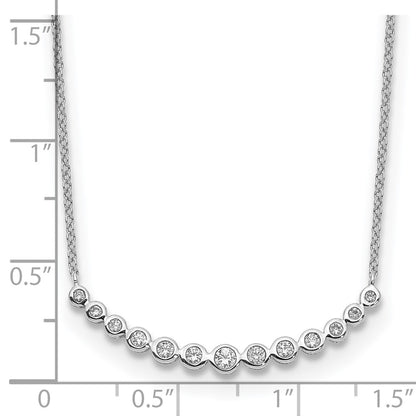 14K White Gold True Origin 1/4 Carat Lab Grown Diamond Vs D E F 18 Inch Graduated Curved Bar Necklace