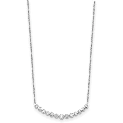 14k White Gold Real Diamond Fashion Pendant Necklace
