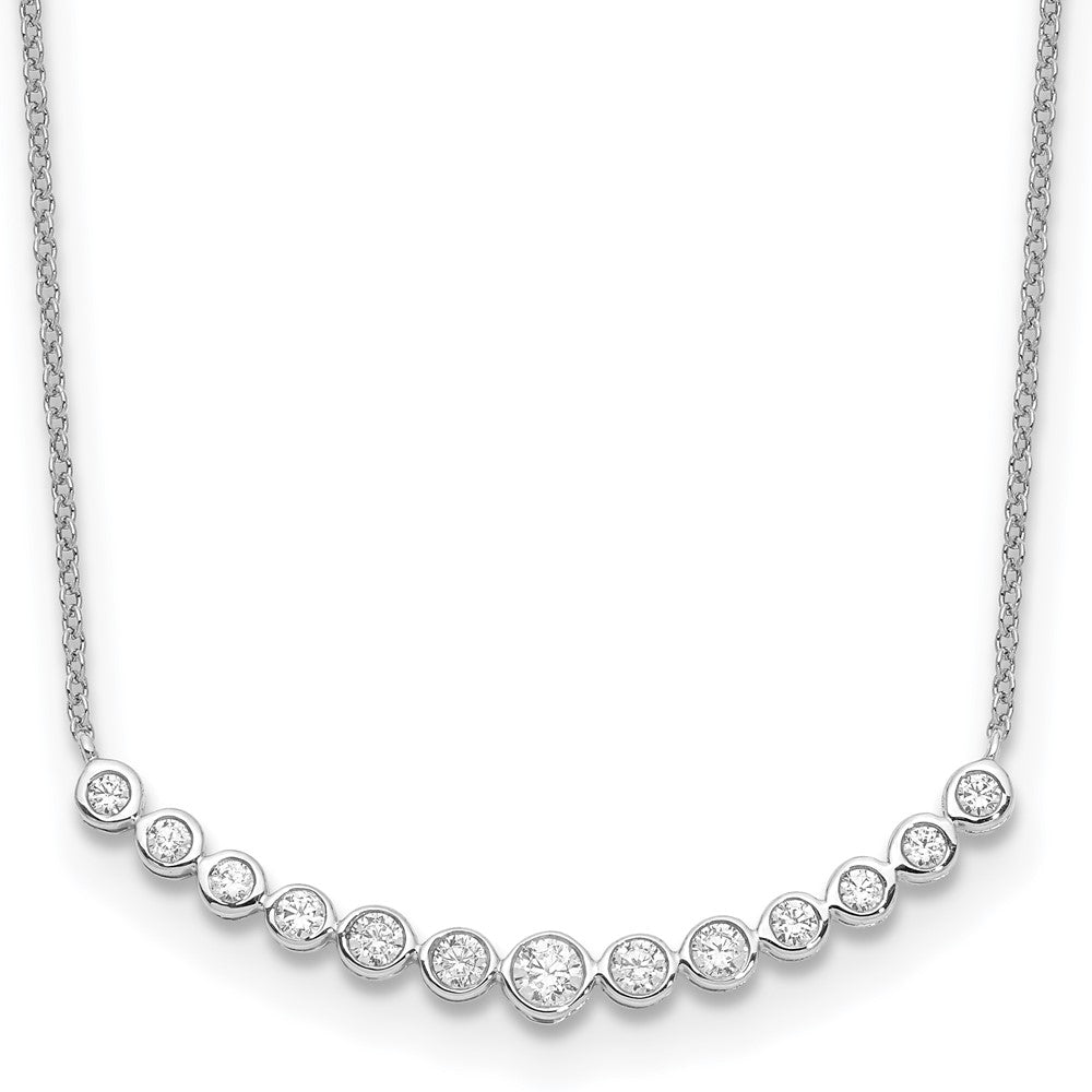 14k White Gold Real Diamond Fashion Pendant Necklace