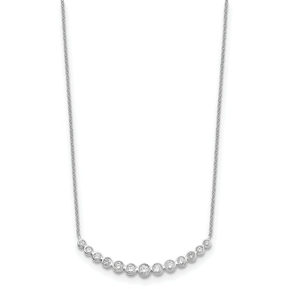 14k White Gold Real Diamond Fashion Pendant Necklace