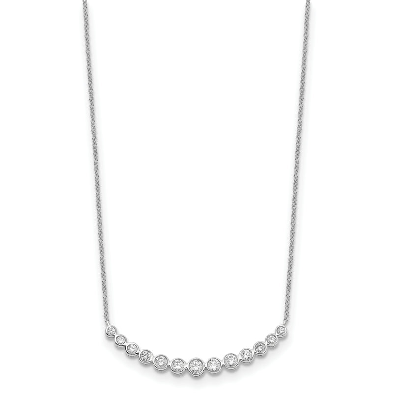 14k White Gold Real Diamond Fashion Pendant Necklace