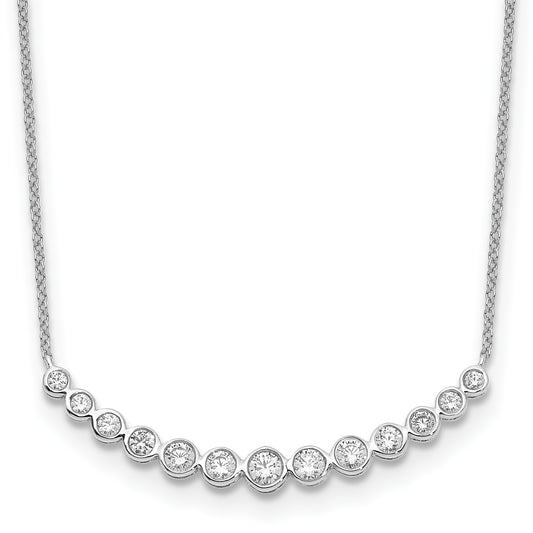 14k White Gold Real Diamond Fashion Pendant Necklace