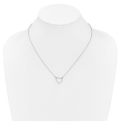 14k White Gold 1/5 Ct. Lab Grown Diamond VS/SI+ G+ 18 inch Heart Necklace