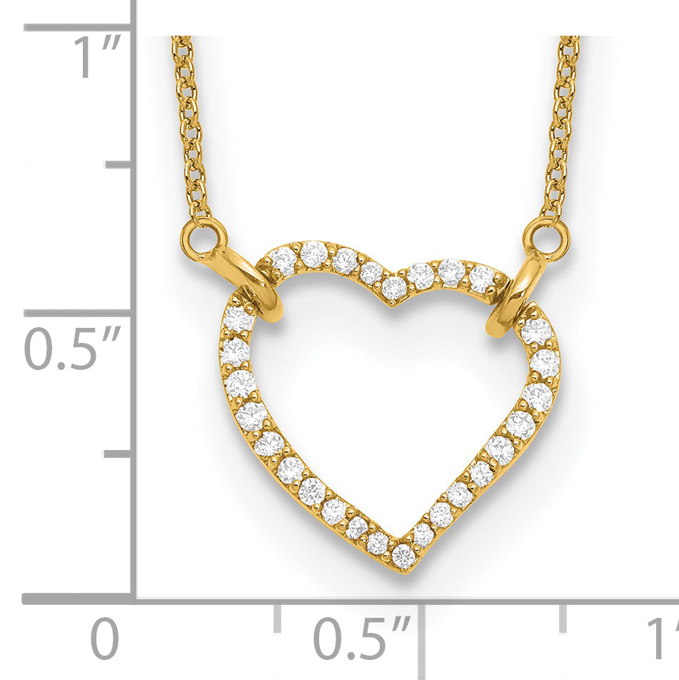 14K Yellow Gold True Origin 1/5 Carat Lab Grown Diamond Vs Def 18 Inch Hearts Pendant Necklace
