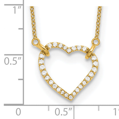 14K Yellow Gold True Origin 1/5 Carat Lab Grown Diamond Vs Def 18 Inch Hearts Pendant Necklace
