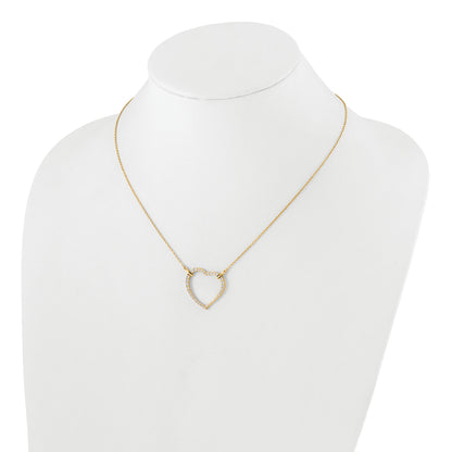 14K Yellow Gold True Origin 3/4 Carat Lab Grown Diamond Vs Def 18 Inch Open Heart Pendant Necklace