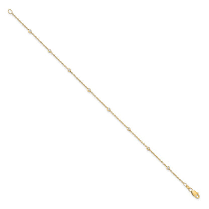 14K Yellow Gold True Origin 1/6 Carat Lab Grown Diamond Vs+ F+ Seven Station 7 Inch Bracelet