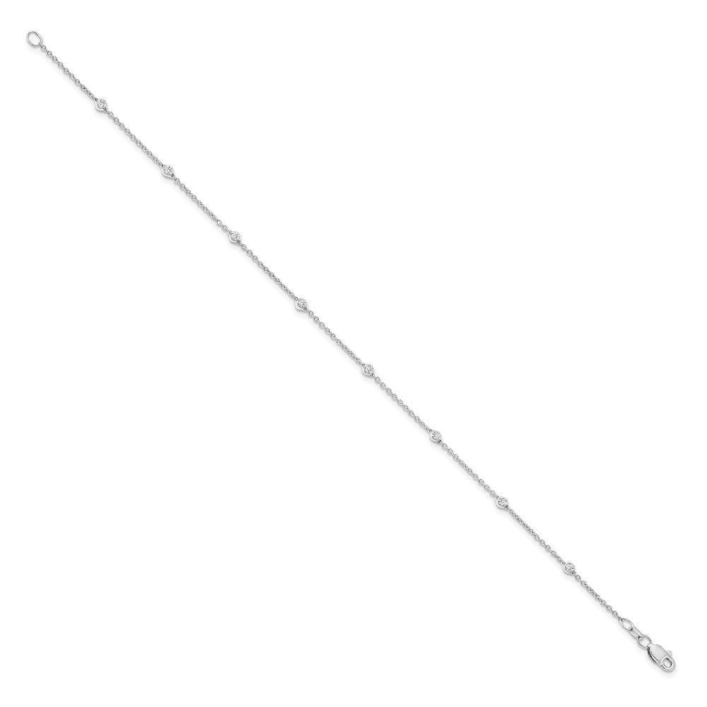 14K White Gold True Origin 1/6 Carat Lab Grown Diamond Vs+ F+ Eight Station 8 Inch Bracelet