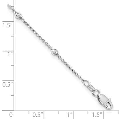 14K White Gold True Origin 1/6 Carat Lab Grown Diamond Vs+ F+ Eight Station 8 Inch Bracelet